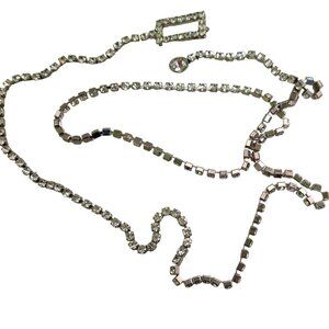Vintage Rhinestone 80s Adjustable Chain Belt